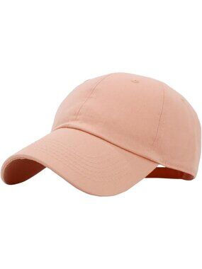 〽️Unisex Peach Adjustable Low Crown Baseball Cap Classic Cotton Plain Dad Hat